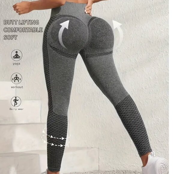 Callie Lives Miz Booty LIFT SML XXL ACTIVE GYM High-Waist NO-Sweat  BLUE Legging - Picture 4 of 4